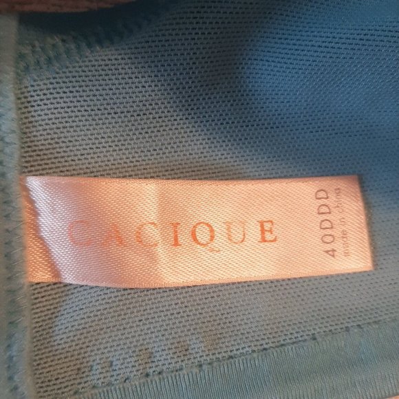 40DDD Aqua Blue Teal Cacique Bra Light Padding Underwire Full Coverage - Picture 3 of 8